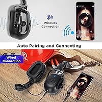 Vista 4 de BJKing Orejeras para casco duro con Bluetooth, NRR 28dB, orejeras ajustables montadas en la tapa, orejeras acoplables para casco