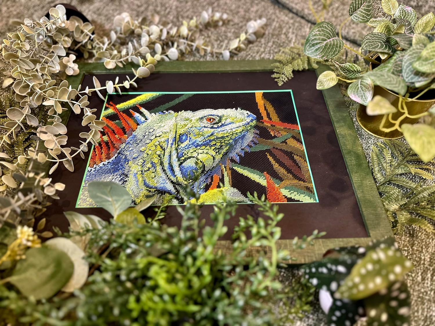 RIOLIS Counted Cross Stitch kit 2192 Iguana, By the yard