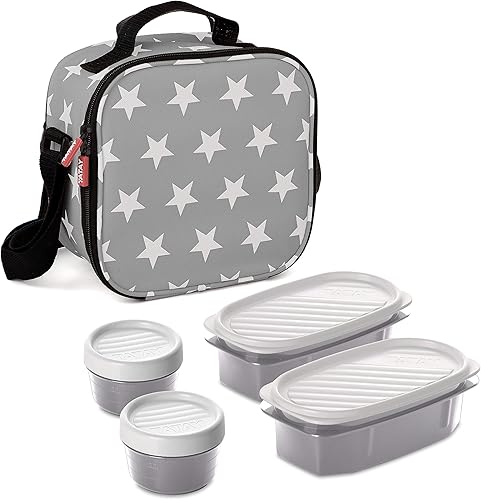 TATAY Urban Food Casual - Bolsa de almuerzo aislada, capacidad de 3 litros, 4 recipientes de plástico para almacenamiento de alimentos (2 x 0,5 L, 2