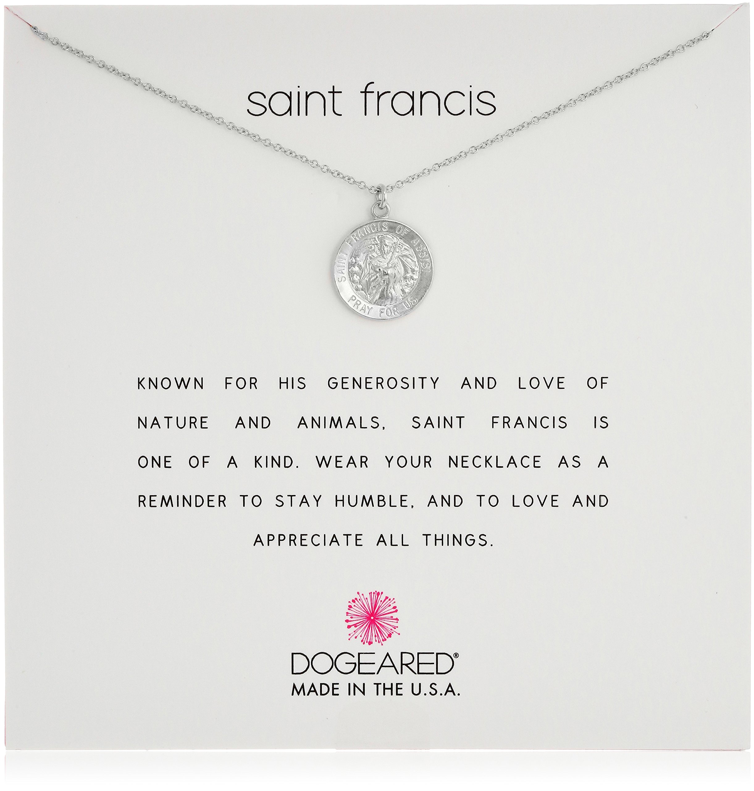 Dogeared Saint Francis Necklace St Francis Chain Necklace, 16"