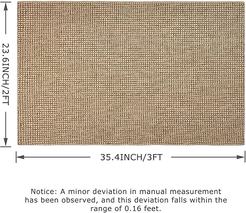 Miniatura 7 de KOZYFLY Alfombras bohemias de 2 x 3 pies para entrada, alfombras de área pequeña lavables con parte trasera de goma para puerta delantera, alfombras