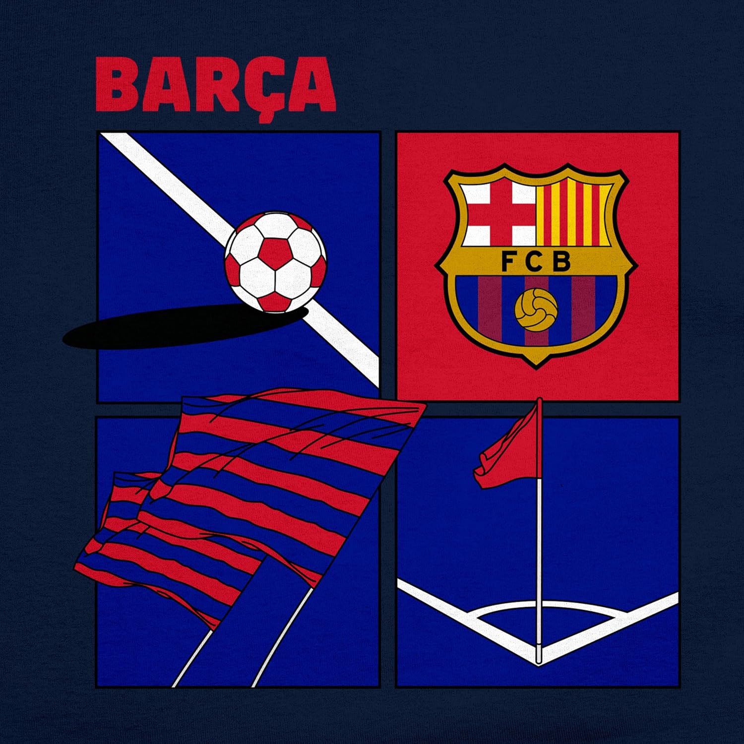 Icon Sports Officially Licensed FC Barcelona Cotton T-Shirt - Unisex Adult