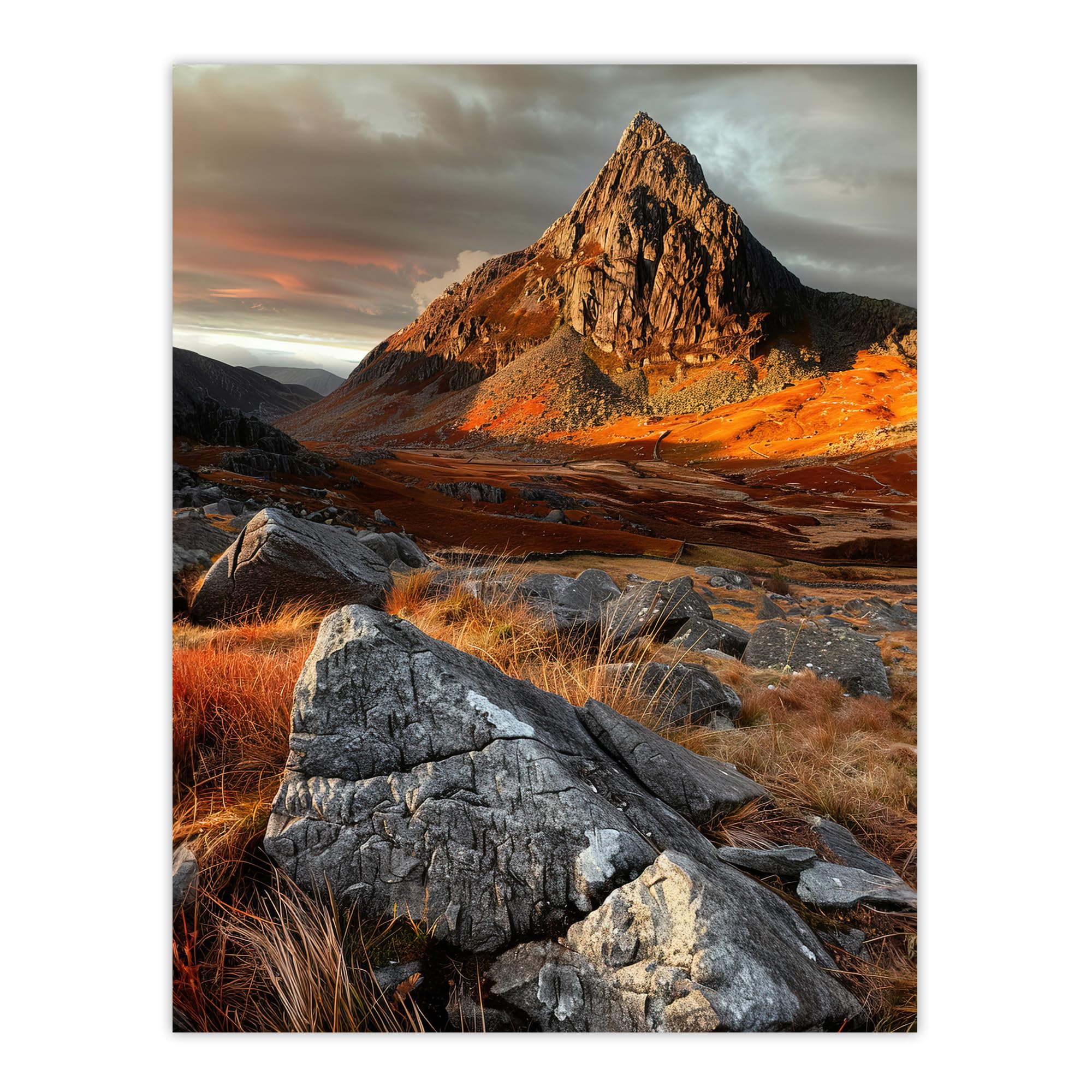 Artery8 Tryfan Mountain Summit Sunset Wales Snowdonia Living Room Unframed Wall Art Print Poster Home Decor Premium