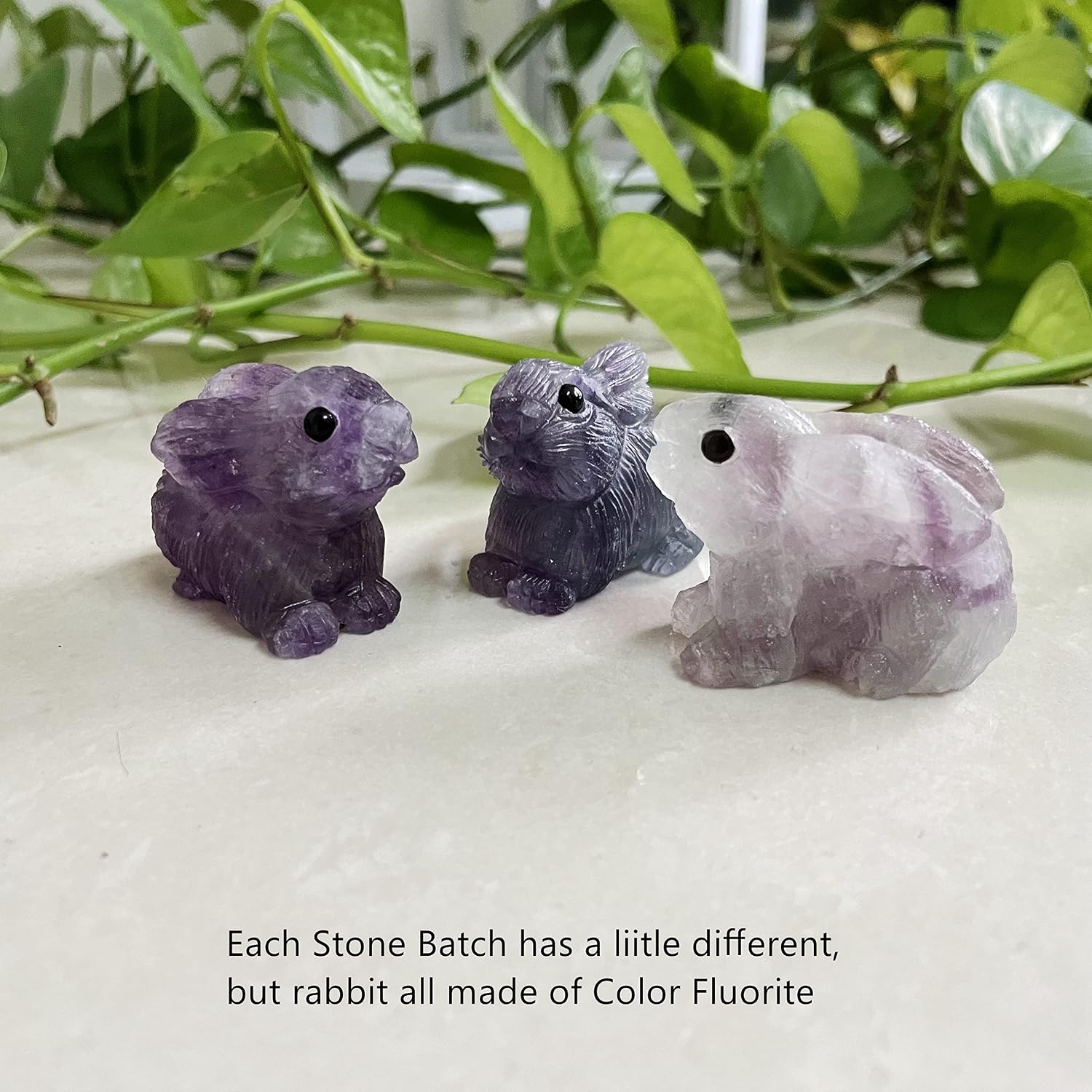 1.9”Crystal Rabbit Sculpture Statue Crafts Healing Reiki Pocket Gemstone Figurines Animal Collectible Home Decor