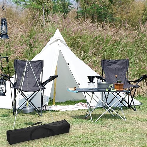 Miniatura 5 de PATIKIL Bolsa de repuesto para silla de campamento de 43 pulgadas, bolsa de transporte plegable de nailon, bolsa grande con cremallera con correa