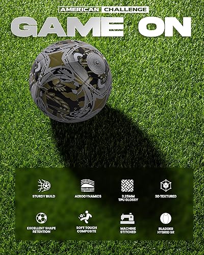 Miniatura 7 de American Challenge Balón de fútbol Paisley  Pelotas de fútbol de tamaño oficial 3, 4 y 5 para jóvenes y adultos  Pelota de entrenamiento duradera