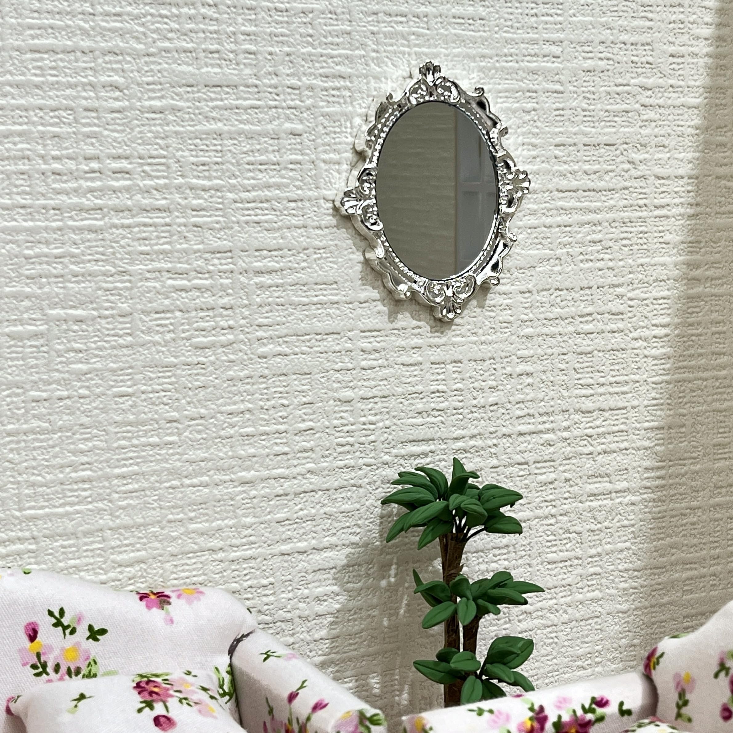 Accesorios para casa de muñecas, mini espejo, accesorios y muebles para casa de muñecas a escala 1/12, espejo de casa de muñecas en miniatura, 5 piezas (n.º 1) 5