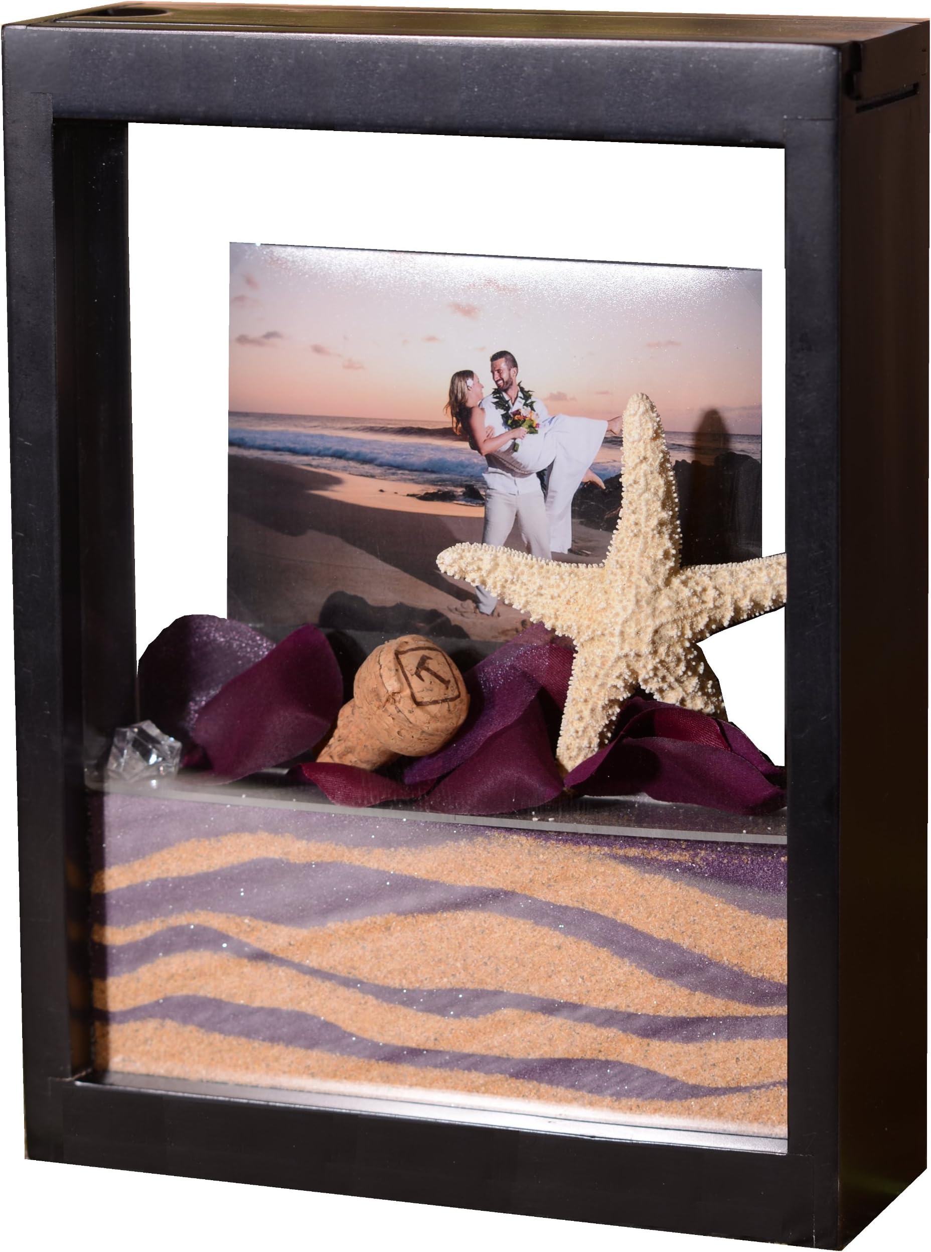Unity Sand Ceremony Shadow Box Frame, Black - Sand Won't Mix
