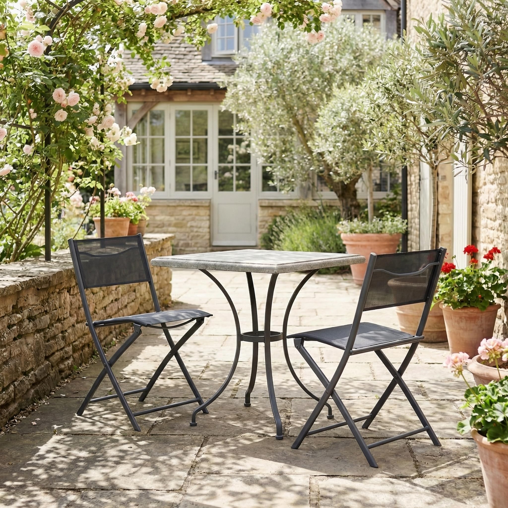 VCM Set de 2 chaises de Balcon Pliantes Chaise de Jardin Pliante Camping Chaise Pliante Sumila Set de 2 chaises de Balcon Pliantes Chaise de Jardin Pliante Camping Chaise Pliante Sumila Noir