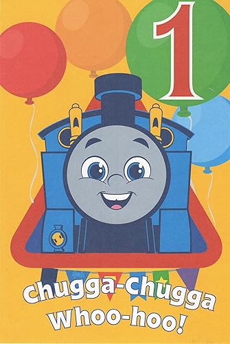 Thomas the Train - Tarjeta de primer cumpleaños (1 año)  Chugga-Chugga Whoo-Hoo! Tu cumpleaños es #1... Just Like Me! Happy 1st Birthday! - Color Me