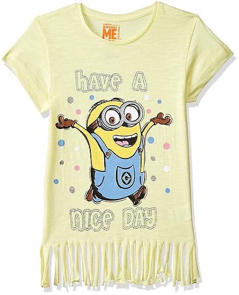 Minions By Kidsville Girls Plain Regular Fit T-Shirt