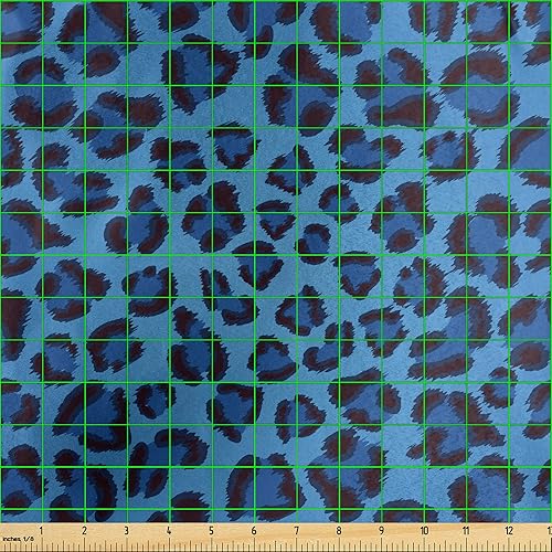 Miniatura 3 de Lunarable The Yard, tela con estampado de animales de piel de leopardo, arte creativo y contemporáneo, tela de satén decorativa para textiles para