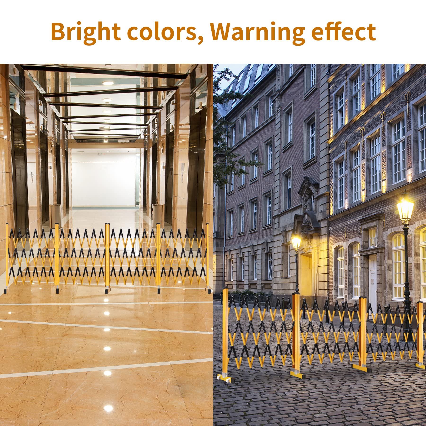 Ktondic Expandable Barricade with Casters, 16Ft Folding Security Gate