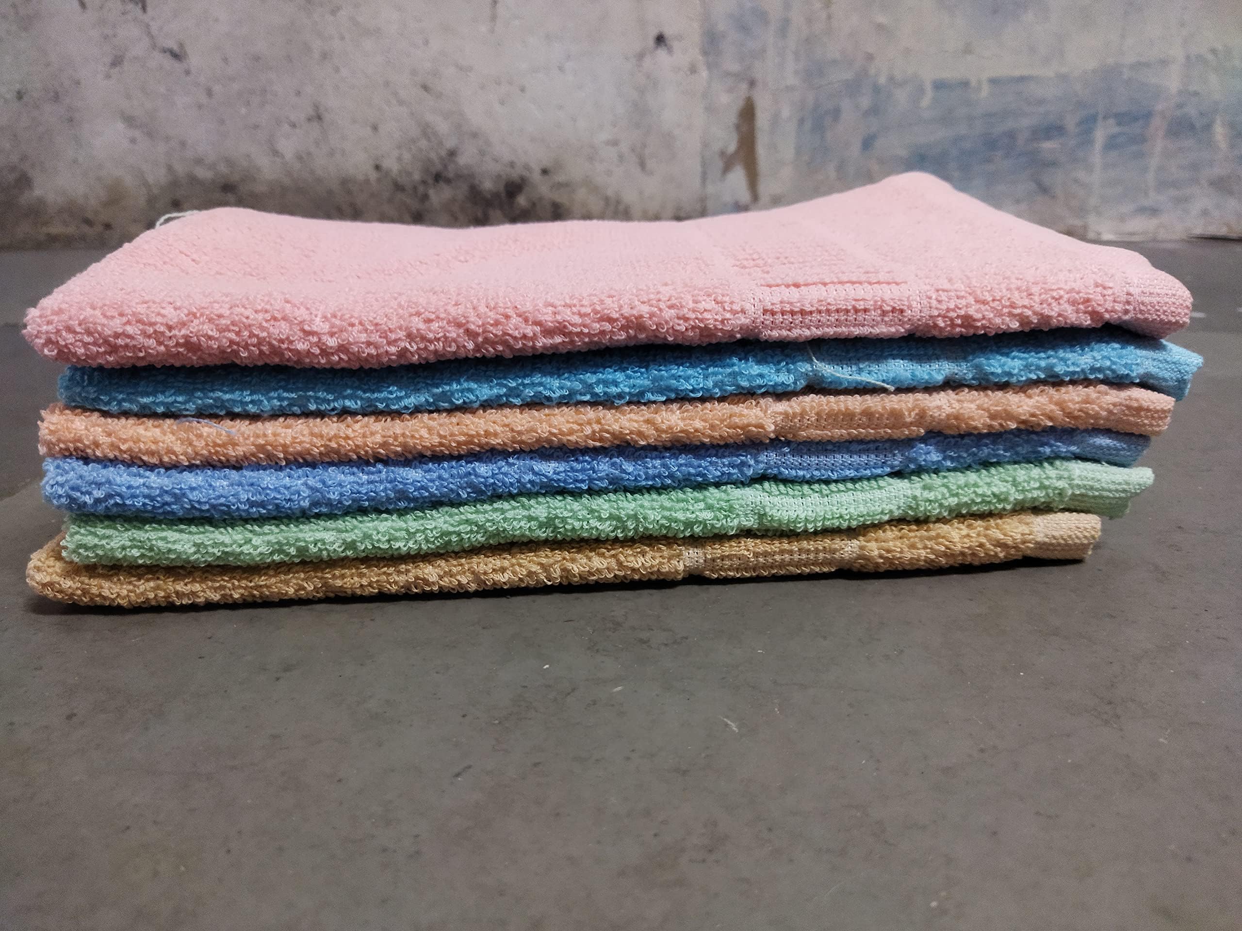 AK Textiles Cotton Hand Towel Solid in 12x18 inch (Set of 6, Multicolour),12 x 18(1218), 250 GSM