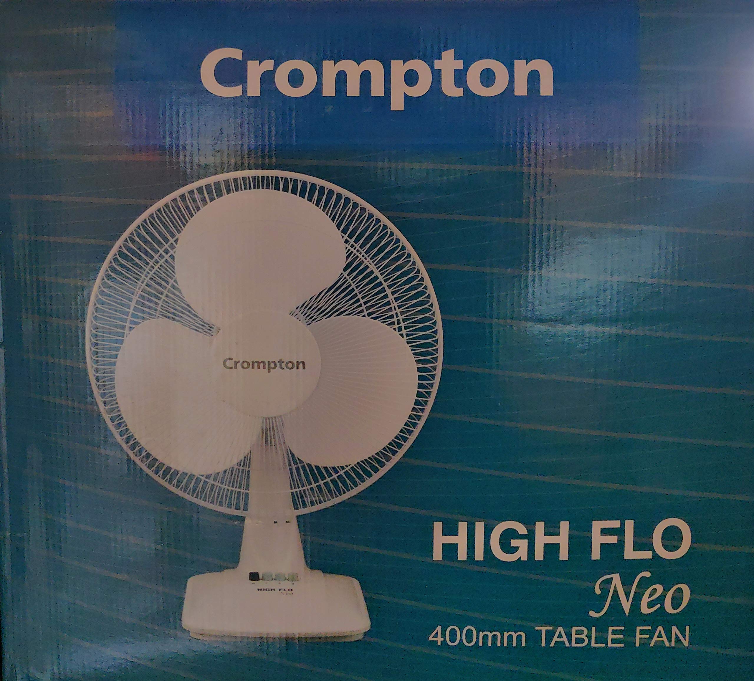 crompton High Flo Neo Table Fan (400 mm, White)