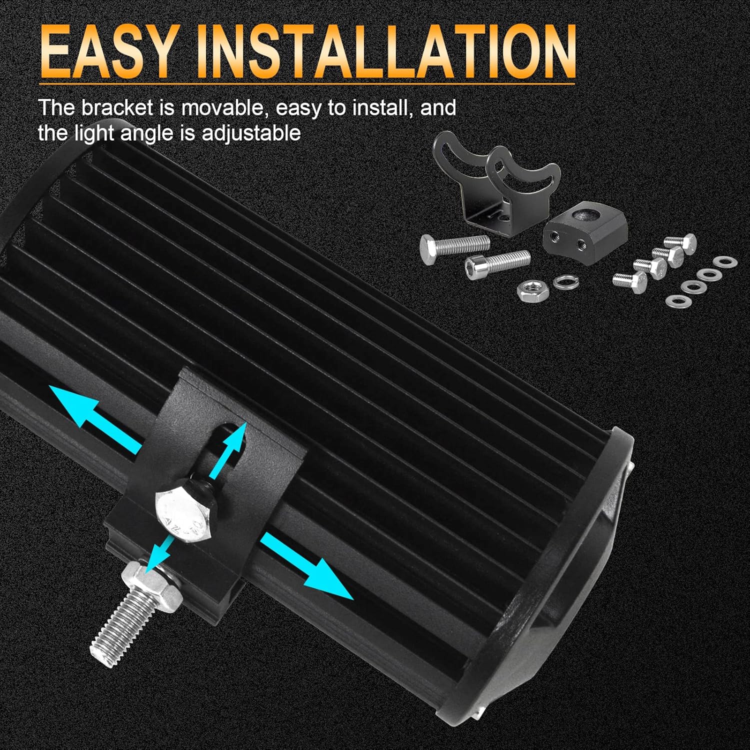 AUXTINGS 2 Piece 7 inch 36W Flood Led Light Bar Off Road Worklamp Driving Lamp for Jeep ATV SUV Mine Boat Off Road