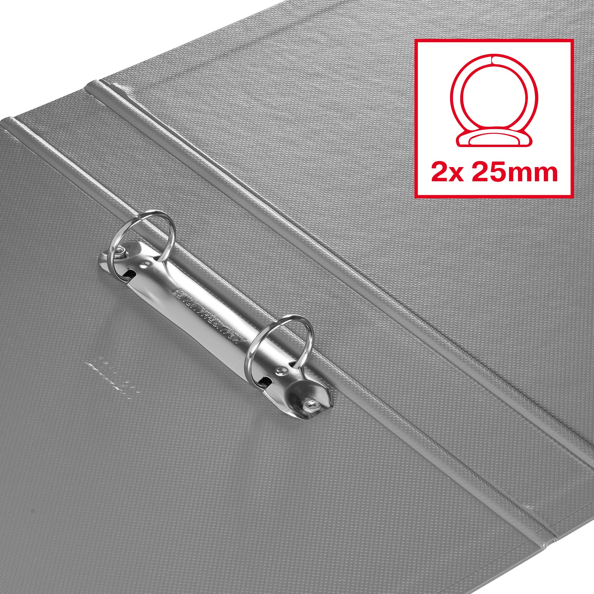 Esselte Confezione da 10 raccoglitori a 2 anelli, capacità 190 fogli, dorso 42 mm, formato A4, copertina rigida in plastica, per organizzare la scrivania di casa/ufficio, serie Vivida, nero, bianco,