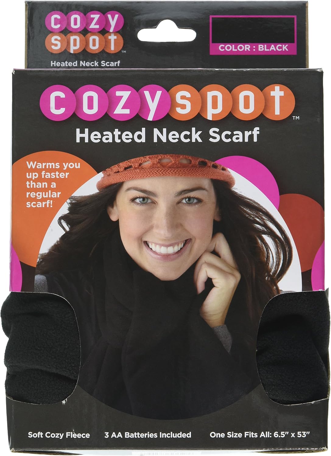 Sunbeam Heated Scarf | Soft Fleece, Black