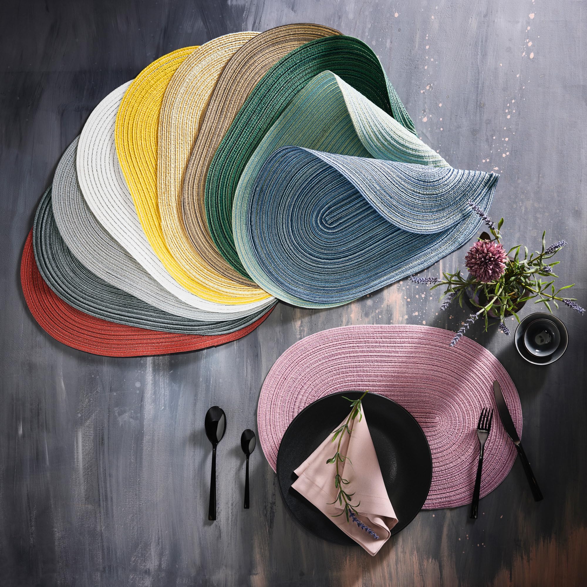 Erwin Müller Tischset Silves 2er-Pack weiß Größe oval: 33x48 cm