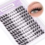 Mavphnee Lash Clusters Cat Eye Cluster Eyelash Extensions 144 Pcs Fox Eye Lashes Left & Right Individual Lashes Wispy DIY Lash Extension Natural Cluster Lashes Pack