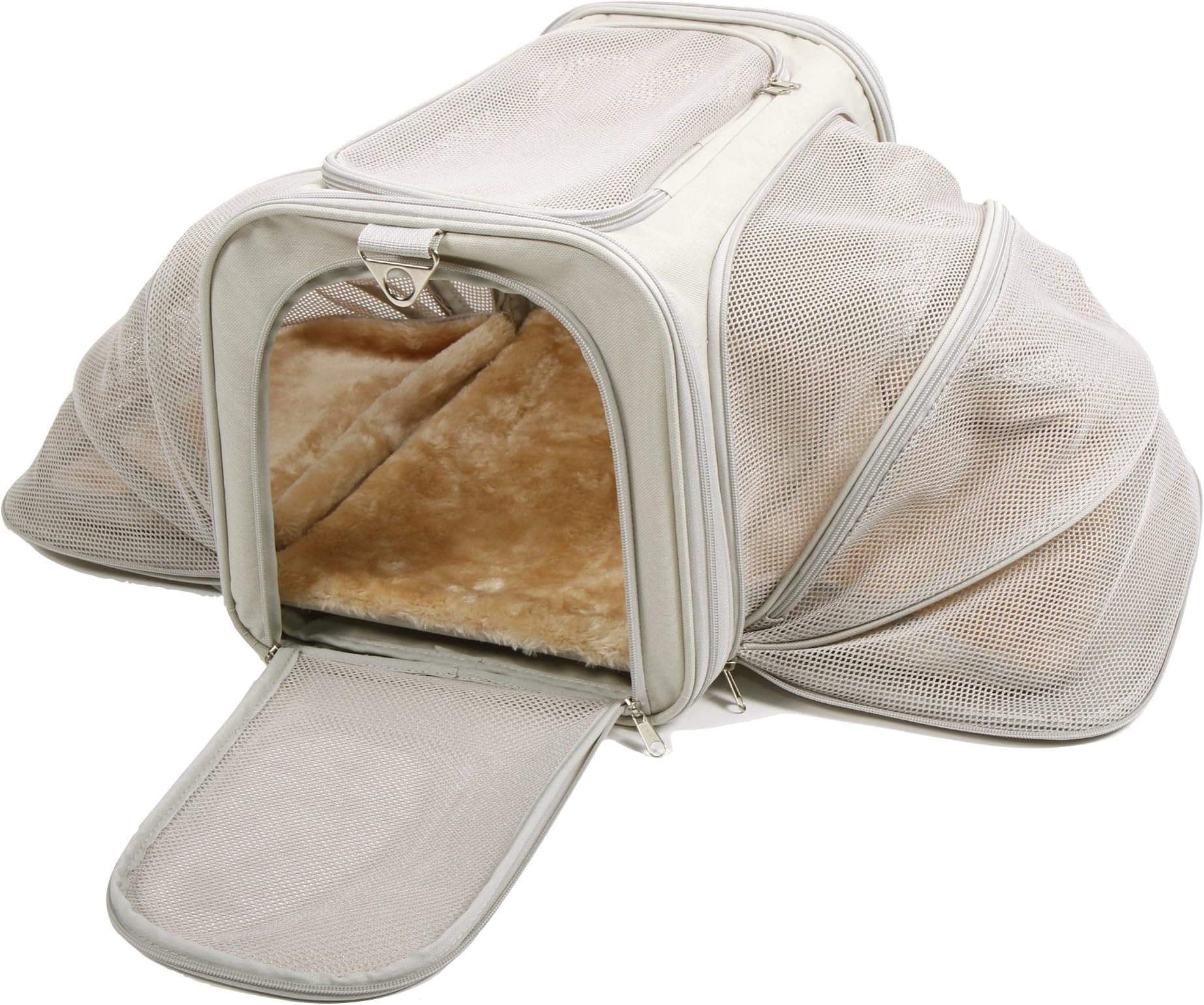 Airline Approved Expandable Pet Dog Cat Carrier - Soft Sided Carriers Cats Dogs Travel Crate (Medium)