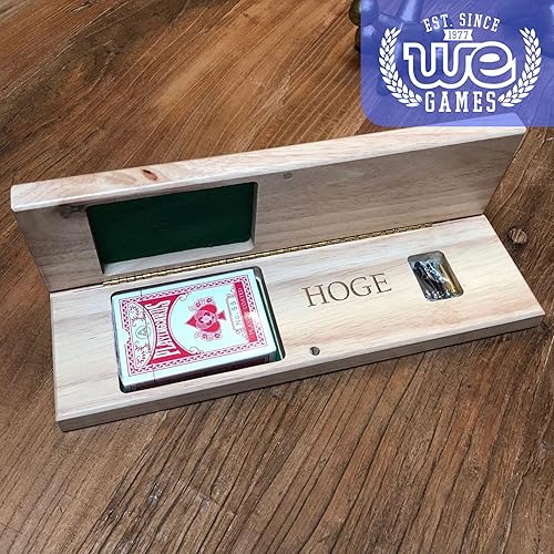 Miniatura 3 de We Juegos Monograma Grabado personalizable Gabinete Cribbage Setcontinuo de madera maciza 3pista Junta con Easy Grip Clavijas, tarjetas y área de