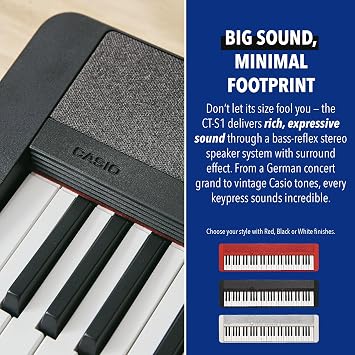 Casio Casiotone CT-S1 61-Key Portable Keyboard - Red