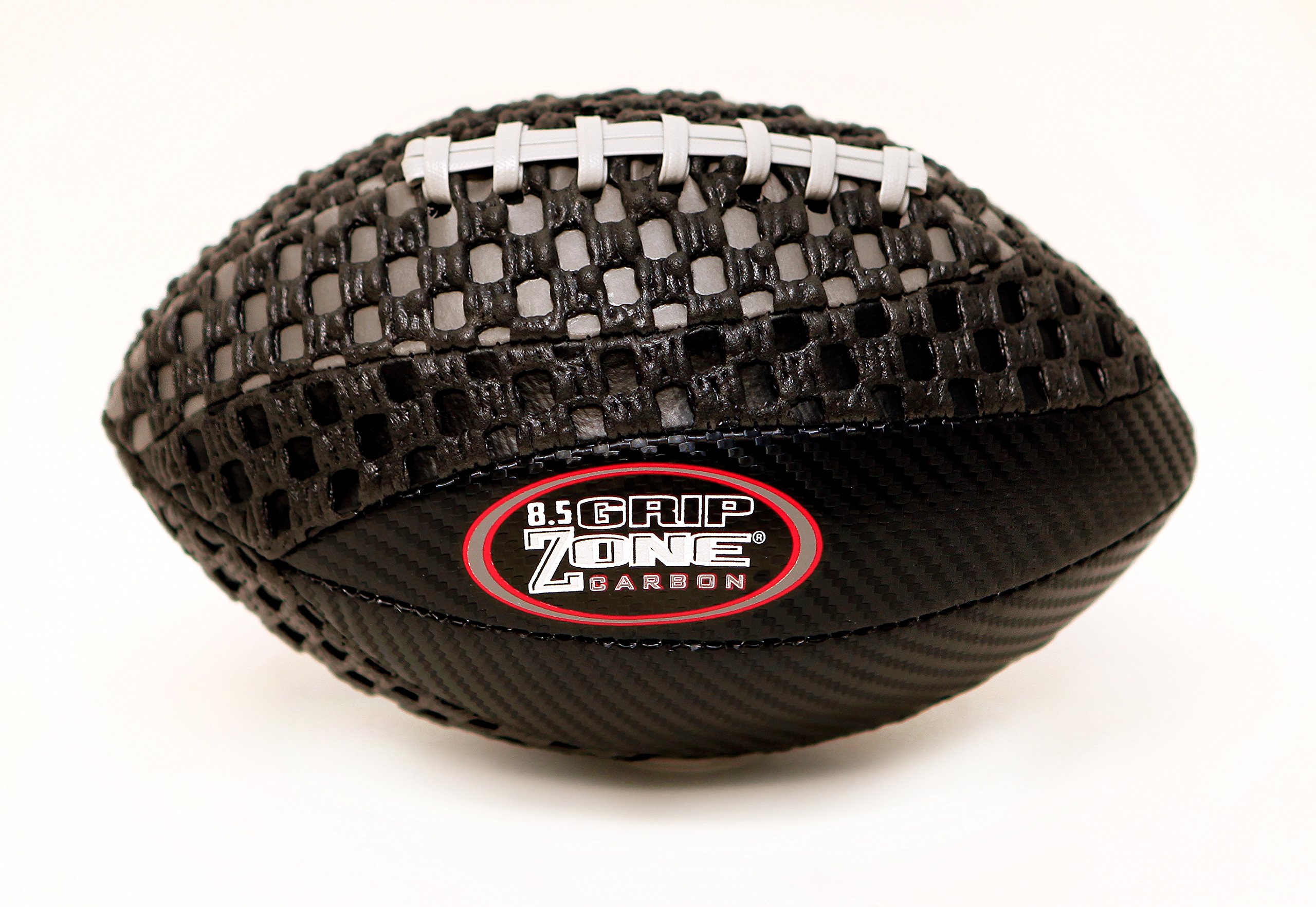 fun gripper - Grip Zone 8.5 inch Pee Wee Football, Size 6 to 9 in Black Carbon Design, Kids Football in Black, Gray