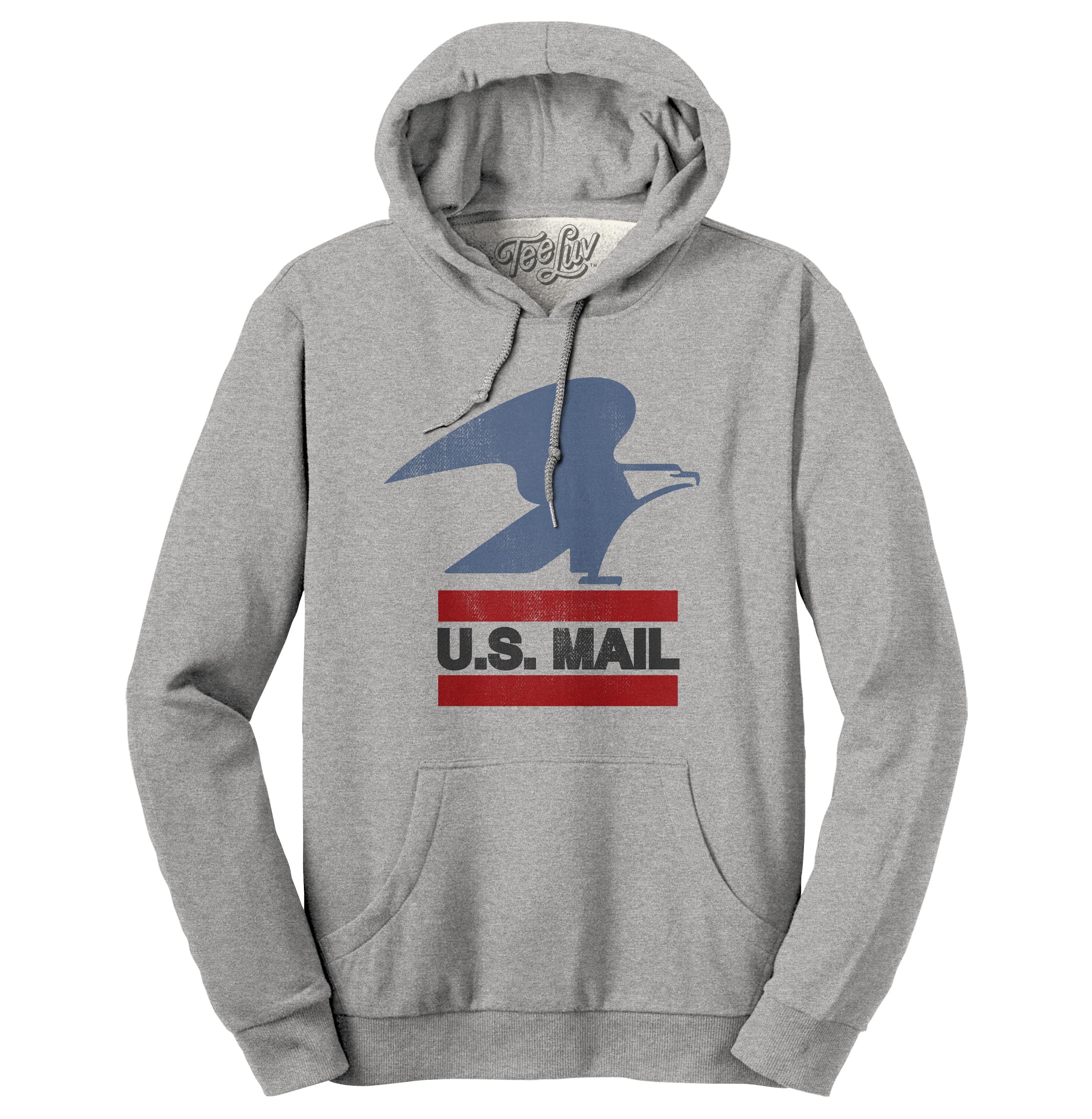 Tee LuvMen's Faded Mail Eagle Hoodie Hooded USPS Logo Sweatshirt