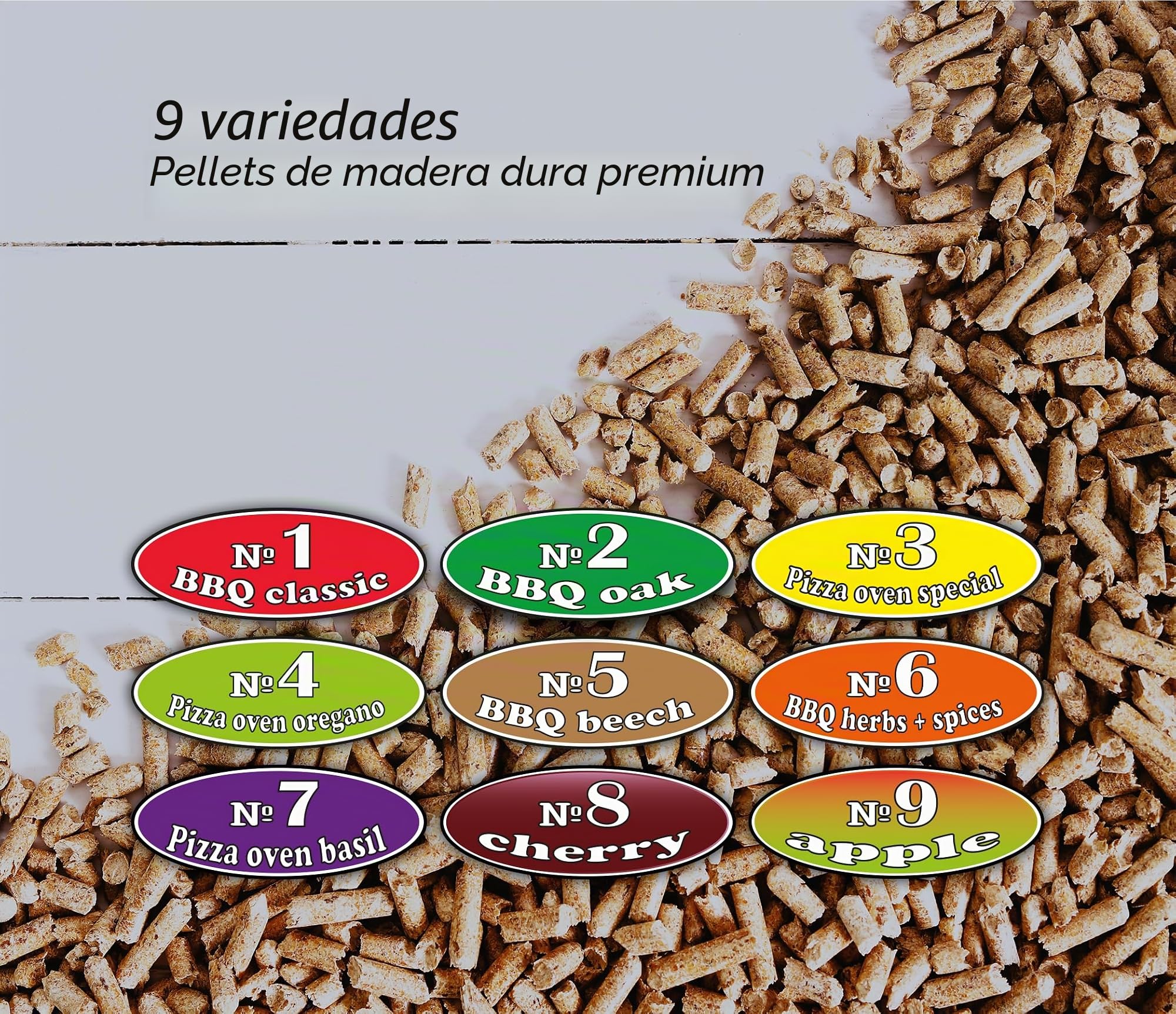 PINI Grillpellets 15 kg - Pellets de madera 100% roble No2 para asar, ahumar, también para hornos de Pizza operados con pellets