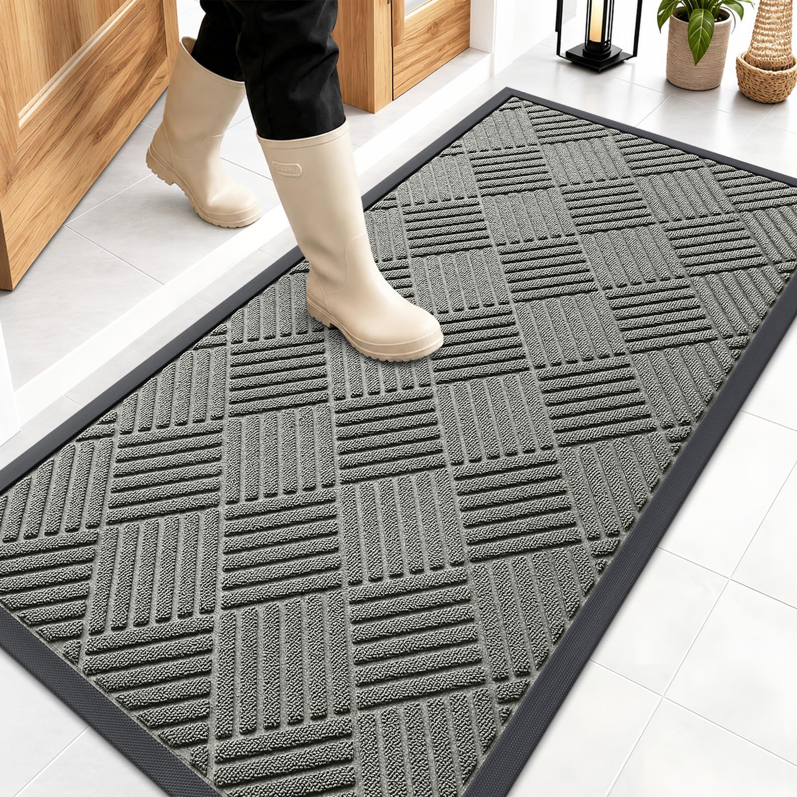 OLANLY Front Door Mat Outside Entrance 47x23, Waterproof Heavy-Duty Doormat