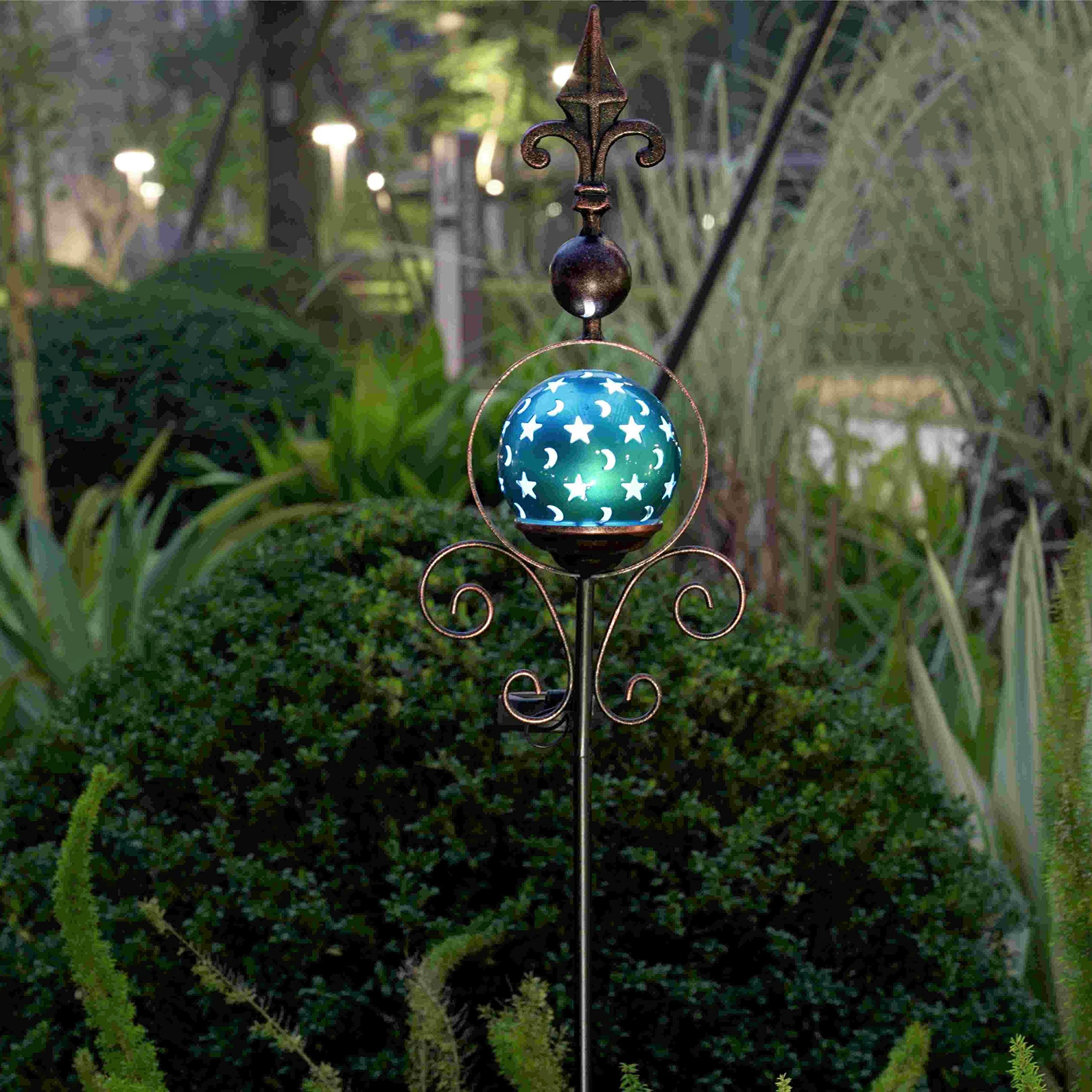 DAMAYCA Garden Decor Solar Lights Outdoor Decorative Garden Stake Decorations for Outside Yard Patio Porch Lawn. Yard Art. (Blue Globe)