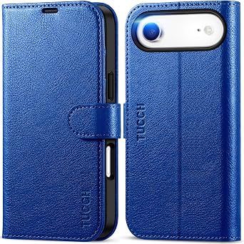 TUCCH Wallet Case for iPhone Air 6.5" 2025, 4 Card Slots, Klein Blue