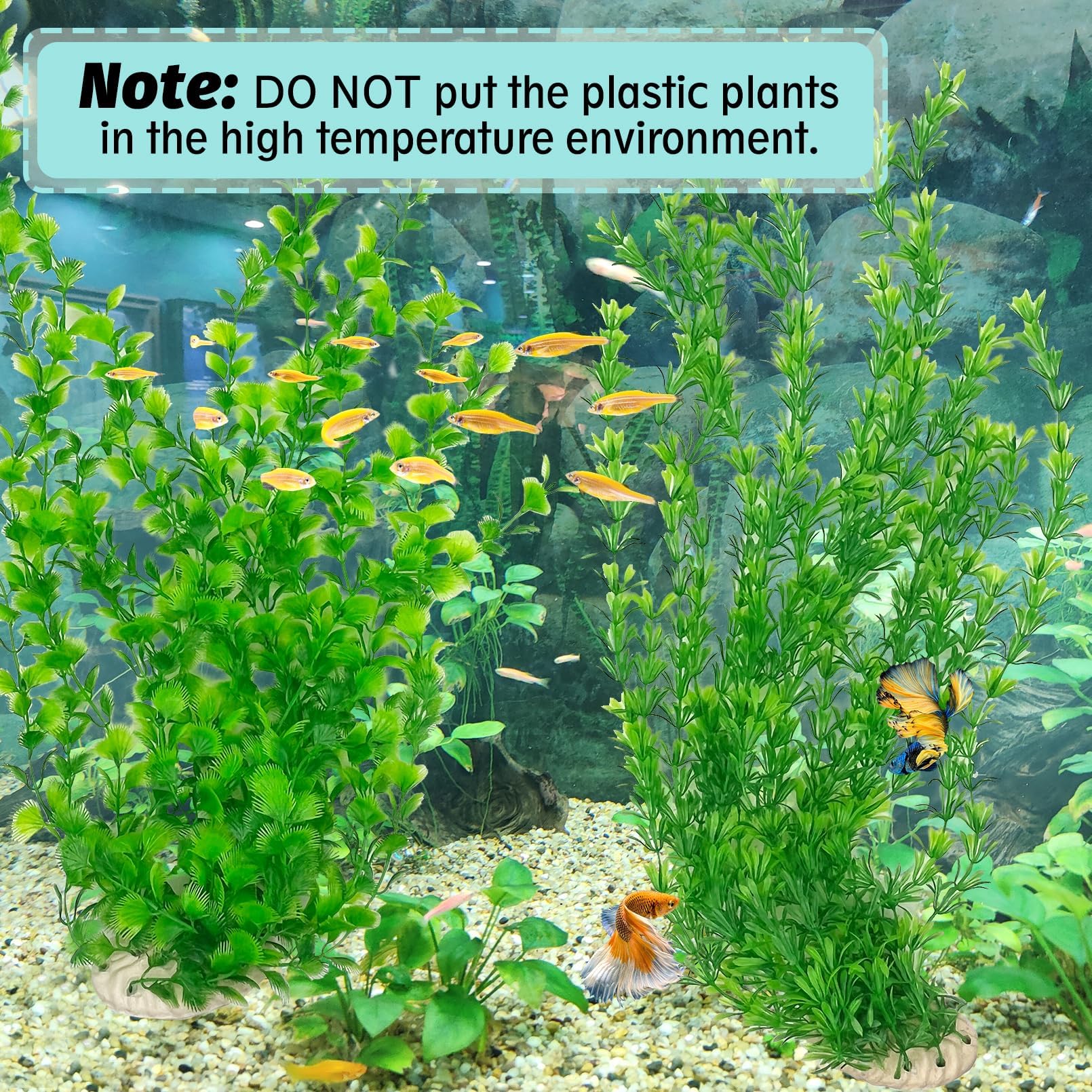 PINVNBY Aquarium Plastic Plants Tall 23 Inches Fish Tank Decorations - Image 4