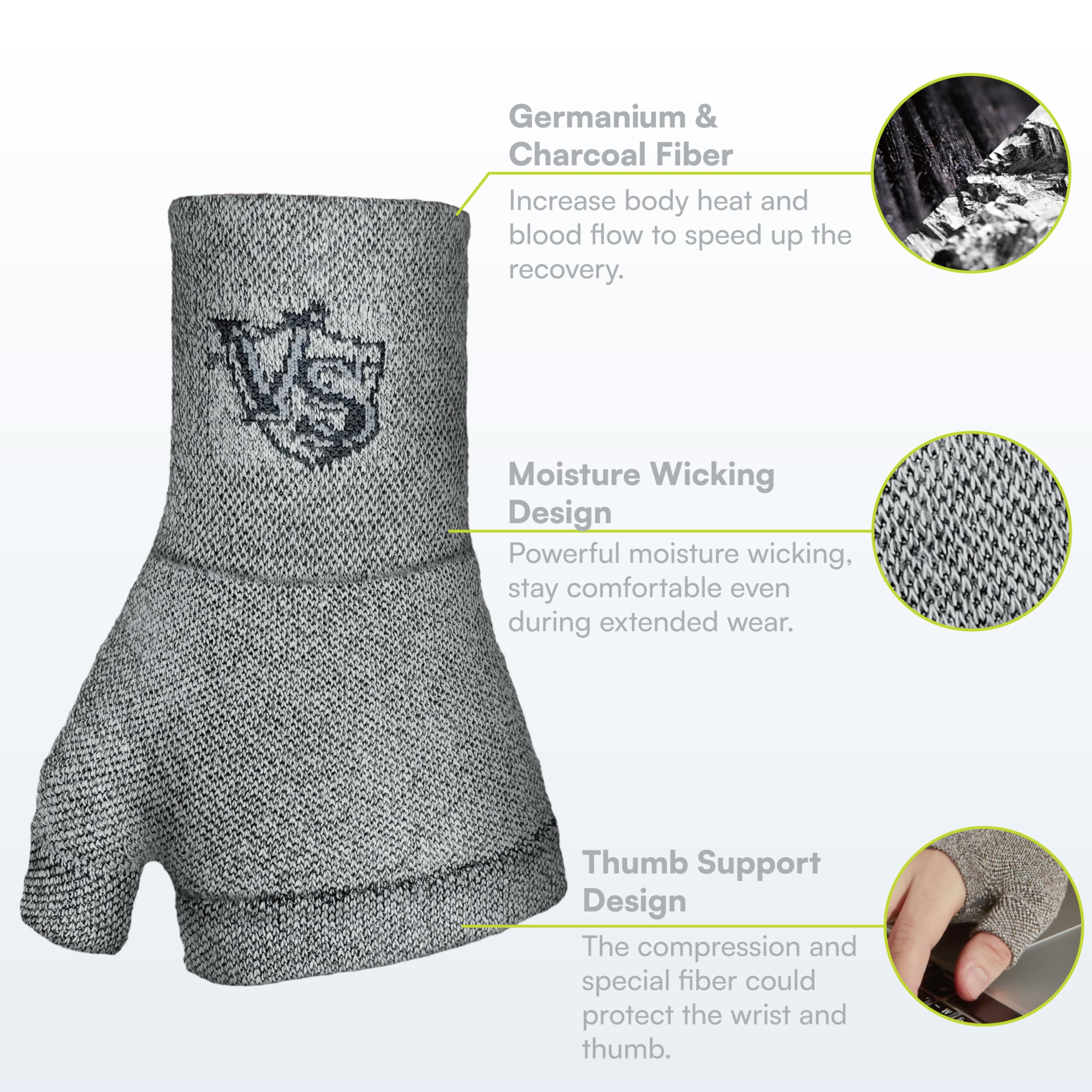 Vital Salveo-Compresión recuperación de muñeca y pulgar apoyo, para artritis, dolor en las articulaciones, tendinitis, fatiga, síndrome del túnel carpiano, esguinces, de muñeca, 1pieza pequeña