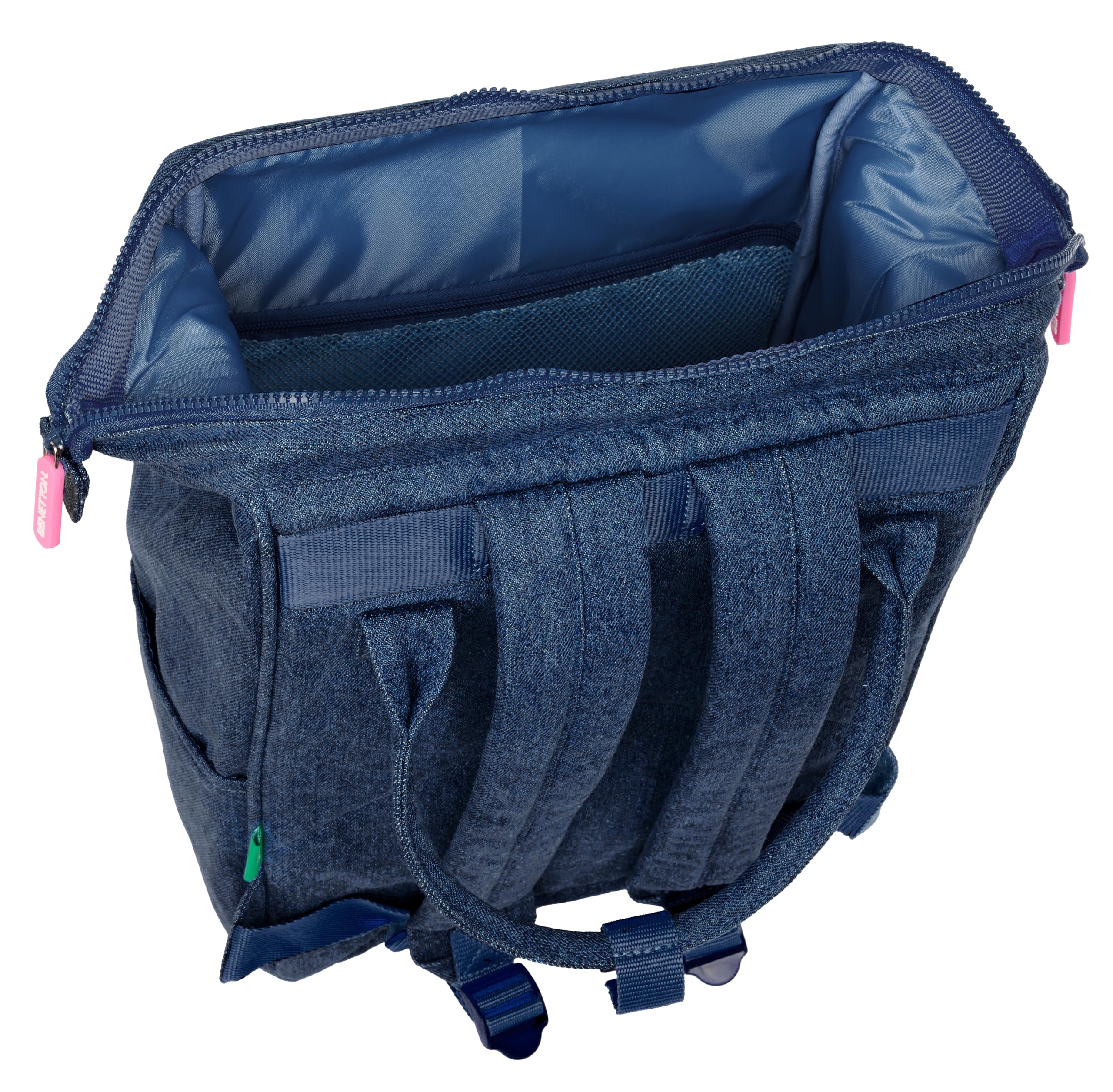 Safta BENETTON DENIM - Mochila Juvenil con Asas para Portátil hasta 13", para Portátil, Ideal para Jóvenes de Diferentes Edades, Cómoda y Versátil, Calidad y Resistencia, 27x19x40 cm, Color Vaquera
