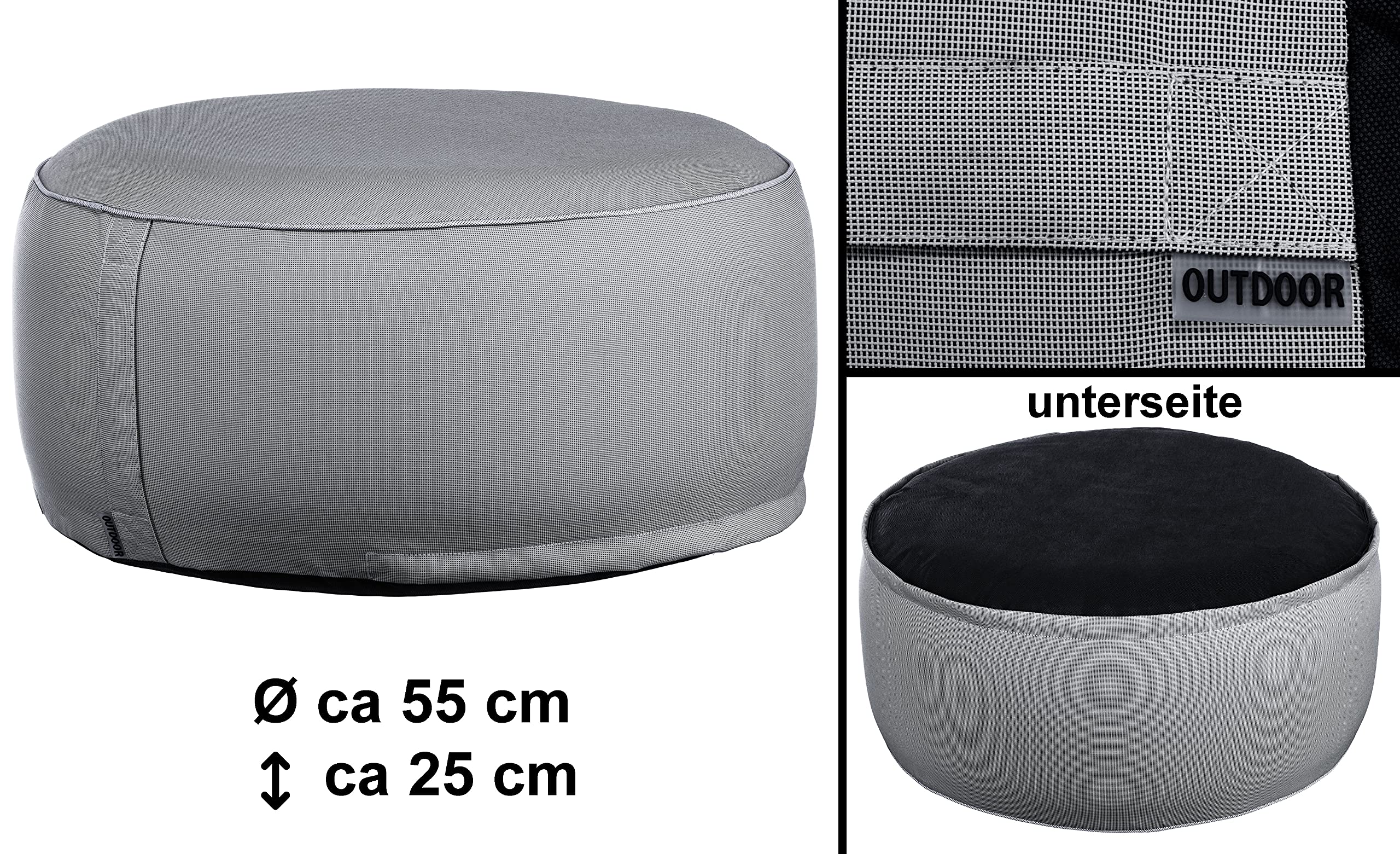 Pouf Gonfiabile Per Esterni Heimtexland - Resistente Alle Intemperie, Turchese | Per Giardino, Spiaggia, Festival - Foto 3