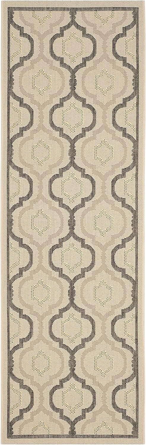 SAFAVIEH Courtyard Collection 4' x 5'7" Grey/Blue CY7938 Indoor/ Outdoor Waterproof Easy Cleaning Patio Backyard Mudroom Area Rug