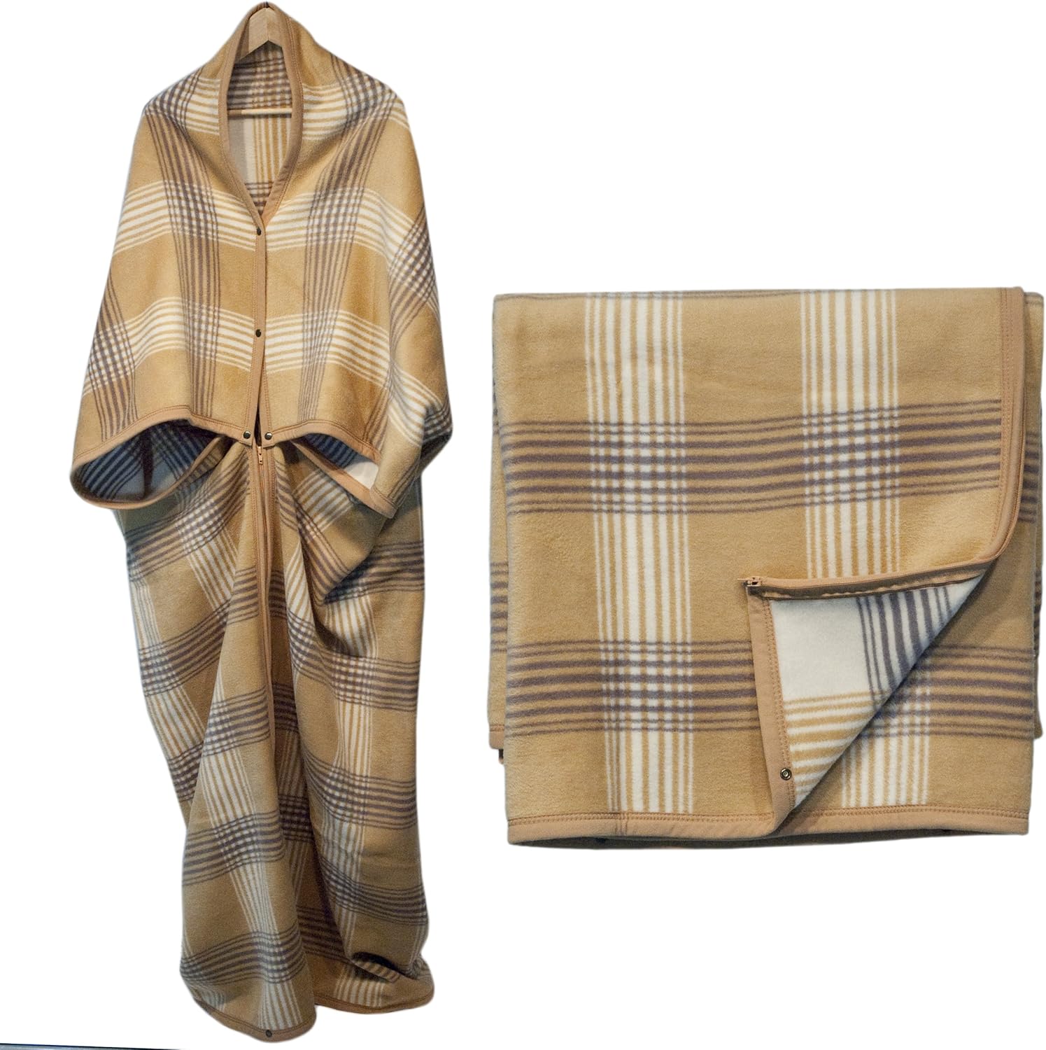 Bocasa Karo Woven Wearable Zipup Cuddle Wrap Blanket, 60