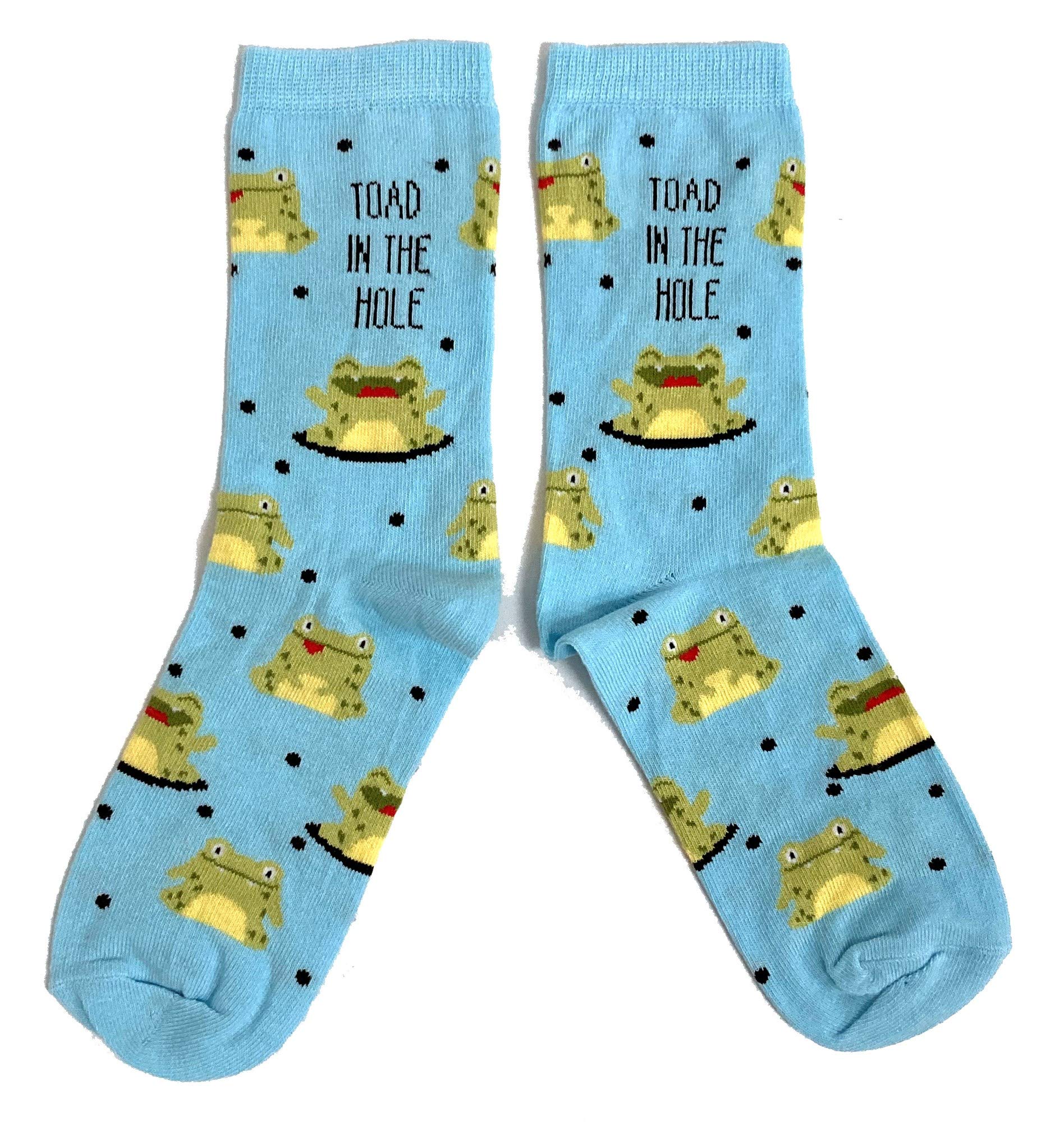 Ladies Toad In The Hole Blue Socks 4-8 UK / 37-42 Eur / 6-10 US