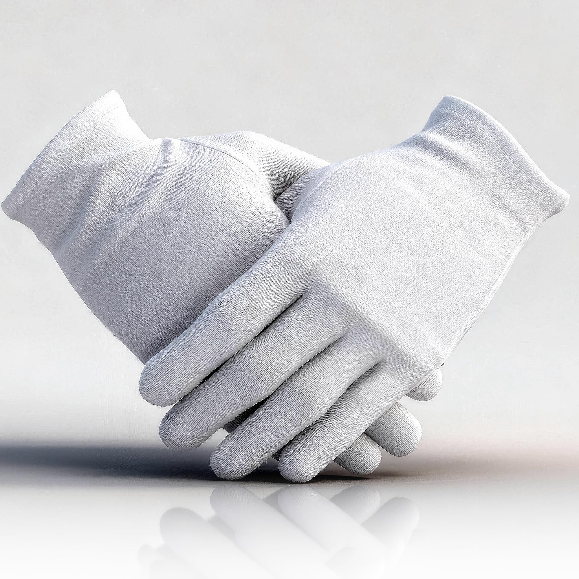 12 Paar Weiße Baumwollhandschuhe – Fusselarm & Waschbar – Arbeitshandschuhe Baumwolle Weiß – Für Lebensmittelhandling, Inspektion, Montage & Service