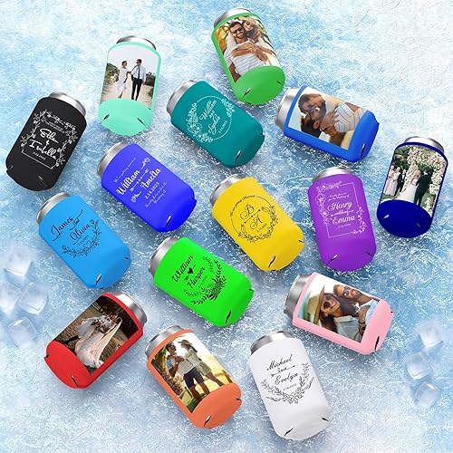 Miniatura 5 de 20 fundas aislantes de latas de cerveza personalizadas a granel para bebidas frías, soporte de neopreno reutilizable para botellas de agua o