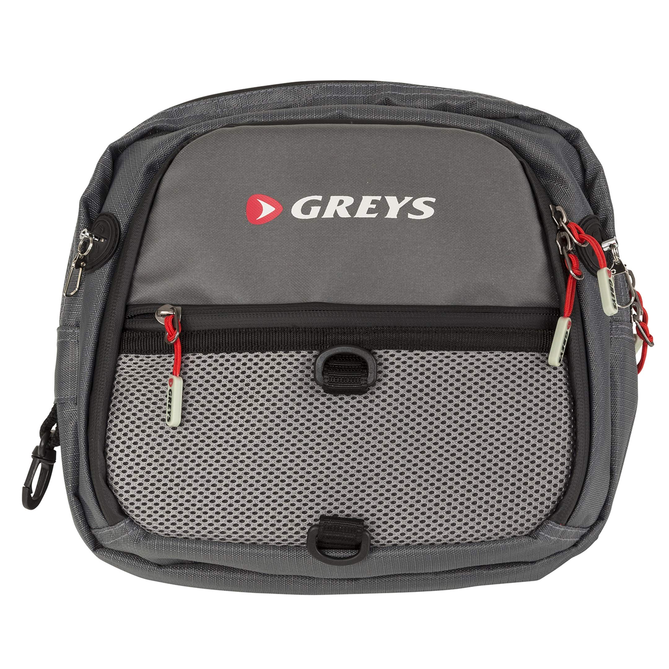 Greys Angel-Brusttasche | Modulares Angel Rucksack- & Brusttaschen-System | Abnehmbare Brusttasche | Mehrere Fächer | Rutenhalter | D-Ring Befestigungen, Grey