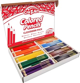 Colored Pencils Bulk Class Pack 250ct 10 Assorted Colors, Back To School Supply List Essential, Bulk Pack for School Supply Rooms and In Class For Teachers