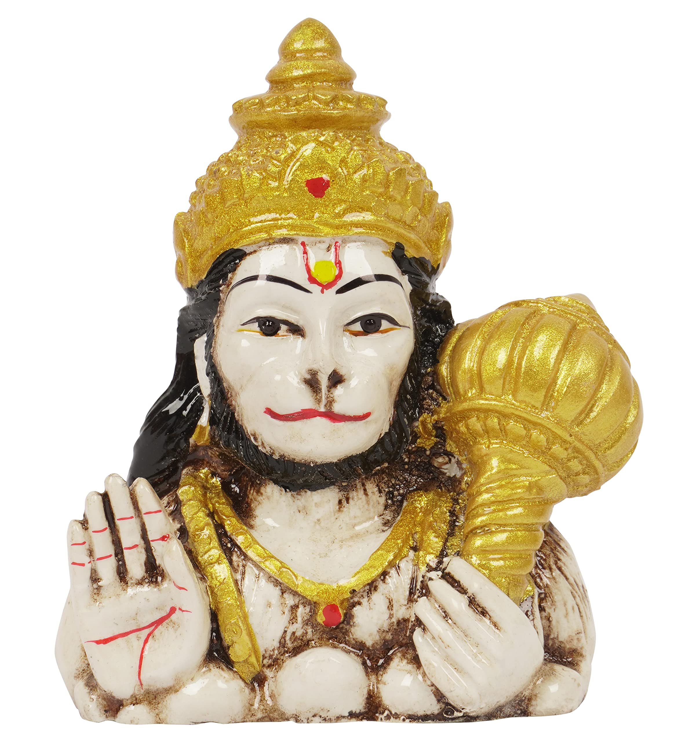 IBA Indianbeautifulart Lord Hanuman Statue Hindu God Figurine Monkey God Auspicious Hindu God Idol For Home/Office/Temple-4W