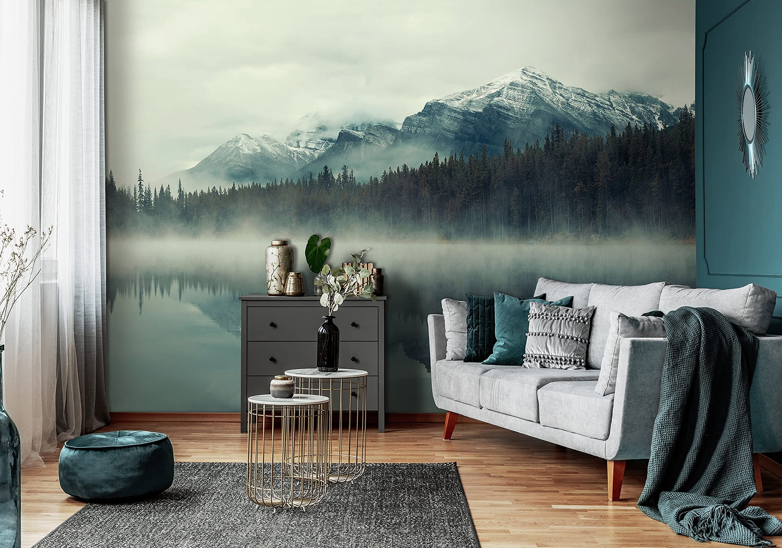 WallArena Vlies Fototapete, Wald, 368x254cm | Fototapeten - Tapeten - für Wohnzimmer Schlafzimmer - Vliestapete Wandtapete Tapete 3D Effekt- inkl. Kleister