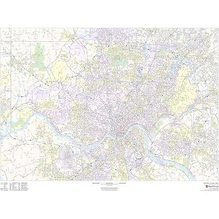 Hamilton County Ohio Zip Code Map Amazon.com : Hamilton County, Ohio Zip Codes - 48" X 36" Paper Wall Map :  Office Products