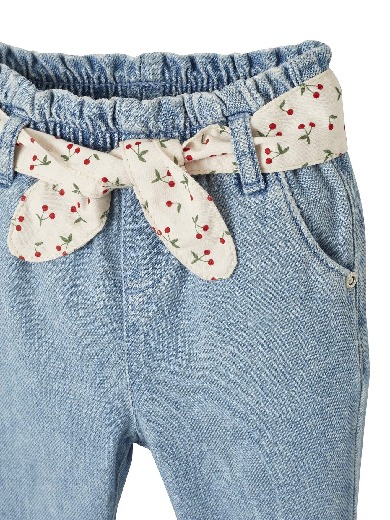 VERTBAUDET Jeans für Babys, Mädchen, bedruckter Gürtel