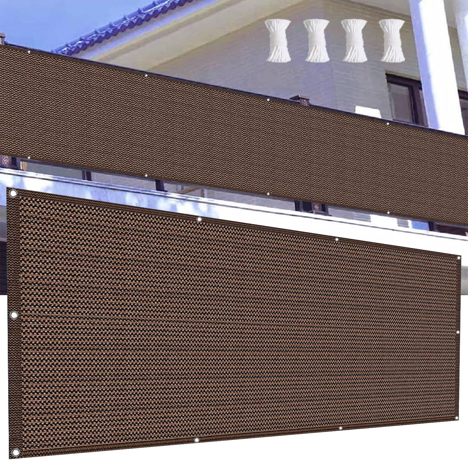 Protection Contre le Vis-à-Vis Balcon Brise-Vue Occultant 130x925 cm Marron Facile