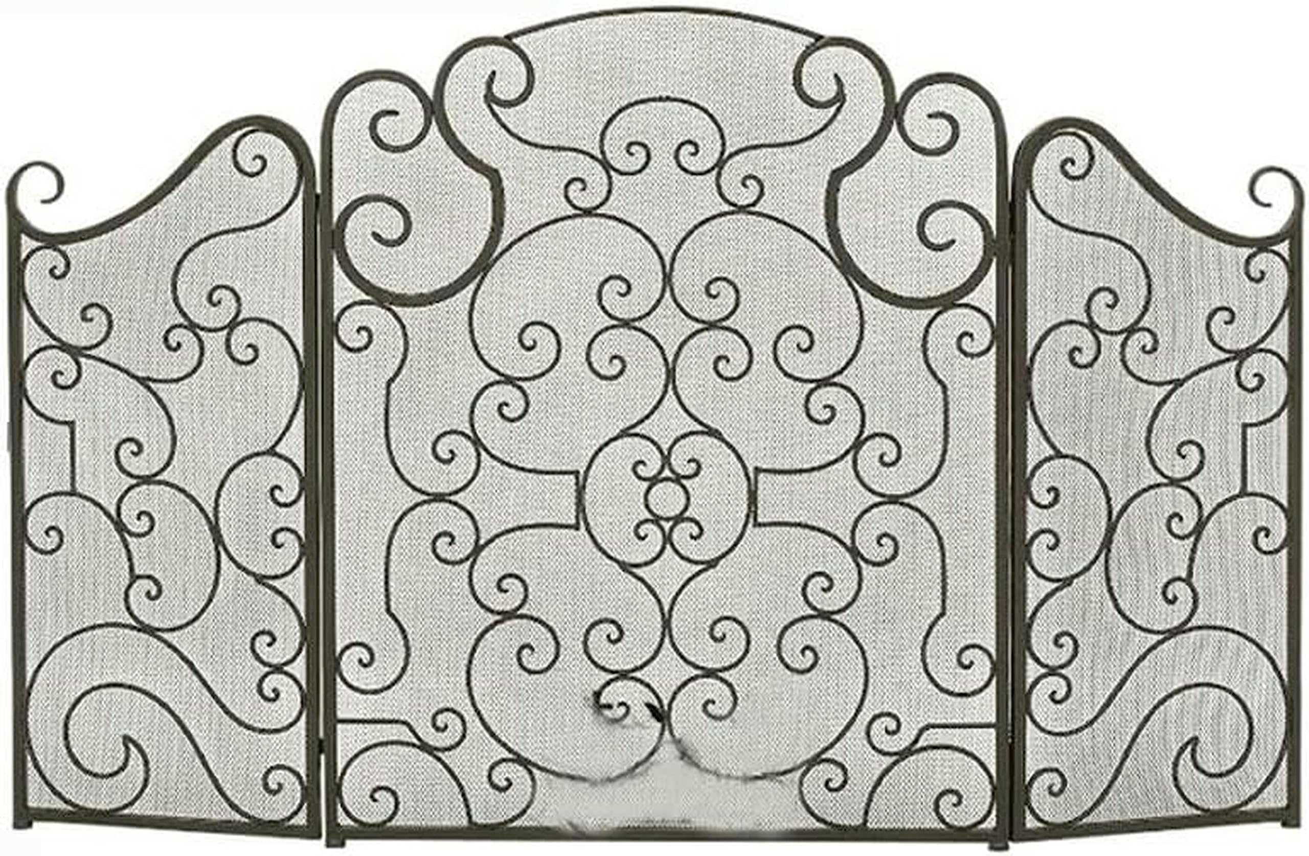 Hierro forjado metal negro chimenea puerta permanente BTURYT panel